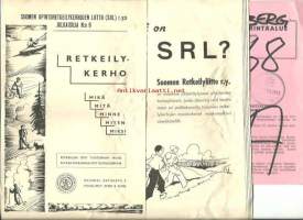 Suomen opintoretkeilykerhon liitto (SOL) ry:n julkaisuja nr 9 , Suomen Retkeilyliitto ry esite ja Ruissalon leirintäalue maksu