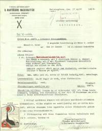 G.Hartmanns Maskinaffär Ab 1929 - firmalomake ja mainos