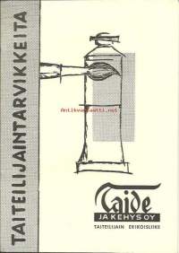 Taiteilijan tarvikkeita pääluettelo nr 7  - tuoteluetto  1972