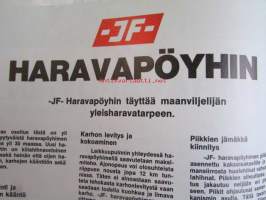 JF Haravapöyhin Monitoimikone joka sopii haravointiin karhojen kääntöön ja karhojen levitykseen -Maatalouskoneen myyntisesite