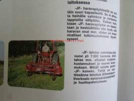 JF Haravapöyhin Monitoimikone joka sopii haravointiin karhojen kääntöön ja karhojen levitykseen -Maatalouskoneen myyntisesite