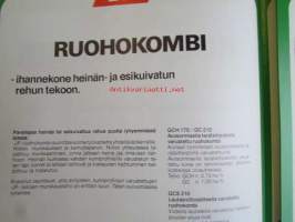 JF Ruohokombi mallit GCH/GC/GCS, Yhdistetty niittokone, korrenmurskain ja karkotin -Maatalouskoneen myyntisesite