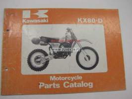 Kawasaki KX80-D parts catalog -varaosaluettelo