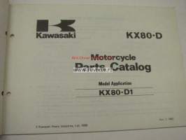 Kawasaki KX80-D parts catalog -varaosaluettelo