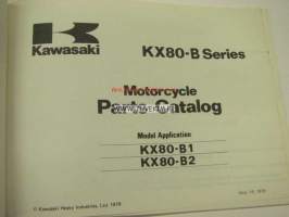 Kawasaki KX80-B parts catalog -varaosaluettelo