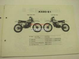 Kawasaki KX80-B parts catalog -varaosaluettelo