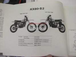 Kawasaki KX80-B parts catalog -varaosaluettelo