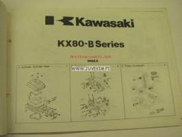 Kawasaki KX80-B parts catalog -varaosaluettelo