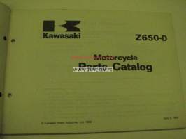 Kawasaki Z650-D parts catalog -varaosaluettelo