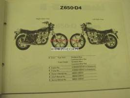 Kawasaki Z650-D parts catalog -varaosaluettelo