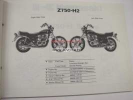 Kawasaki Z750-H (H-2, H-3) parts catalog -varaosaluettelo