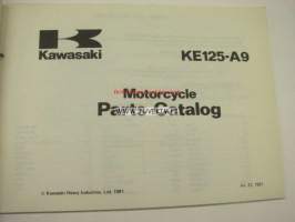 Kawasaki KE125-A parts catalog -varaosaluettelo