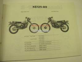 Kawasaki KE125-A parts catalog -varaosaluettelo