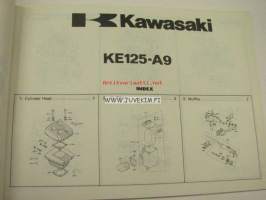 Kawasaki KE125-A parts catalog -varaosaluettelo