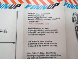Finnup(idea: alumiinista valmistetut ikuiset korkeushyppytelineet, jotka kädenkäänteessä voidaan muuttaa &quot;puujaloiksi&quot;.) -myyntiesite