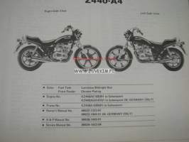 Kawasaki Z440-A A-2, A-3, A-4 parts catalog -varaosaluettelo