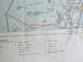 Suomen taloudellinen kartta, Turku ja ympäristö alueet, 1:100 000 Merivoimien leimalla peruskartta 1940