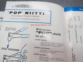 Pop-niitti -esite niiteistä ja työkaluista niiden kiinnittämiseen