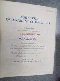 Northern Investment Company Ab, 10 B-aktier, 10 000 mk; Helsinki -osakekirja -share certificate