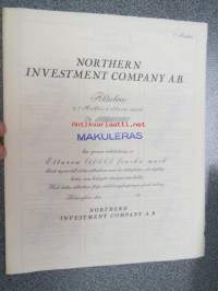 Northern Investment Company Ab, 1 A-aktie, 1 000 mk; Helsinki -osakekirja -share certificate