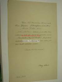 Auvo Wilho Auer -yliopistotodistus 22.1.1937