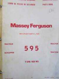 Massey-Ferguson MF 595 Parts Book -varaosaluettelo 4:llä eri kielellä.