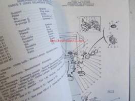 Massey-Ferguson MF 595 Parts Book -varaosaluettelo 4:llä eri kielellä.
