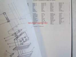 Massey-Ferguson MF 595 Parts Book -varaosaluettelo 4:llä eri kielellä.