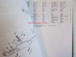 Massey-Ferguson MF 595 Parts Book -varaosaluettelo 4:llä eri kielellä.
