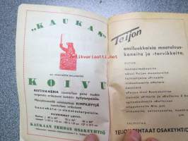 Maatalouskalenteri 1947, runsaasti mainoksia maatalouteen liittyen