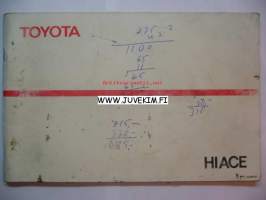 Toyota Hiace -Omistajan käsikirja