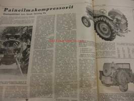 Koneviesti 1959 / 3. 11.2.1959 sis. mm. seur. artikkelit  Traktorimoottorin sivuäänien paikallistaminen.Koeajo BMW 502. 3.2 L.Paineilmakompressorit.Snow-Trac
