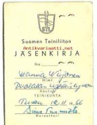 Suomen Teiniliiton Jäsenkirja 1966