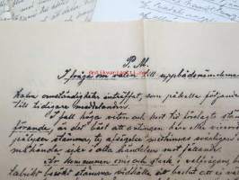 Upbådsstreijk -kutsuntalakkoon v. 1901 liittyviä lentolehtisiä / kirjoitelmia ruotsin kielellä 4 kpl