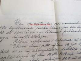Upbådsstreijk -kutsuntalakkoon v. 1901 liittyviä lentolehtisiä / kirjoitelmia ruotsin kielellä 4 kpl