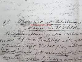 Upbådsstreijk -kutsuntalakkoon v. 1901 liittyviä lentolehtisiä / kirjoitelmia ruotsin kielellä 4 kpl