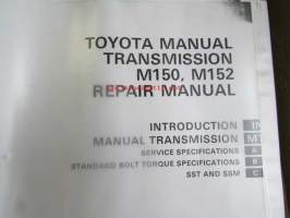 Toyota M150, M152 Transmission Repair Manual, oct. 1985 - katso tarkemmat mallitiedot kuvista