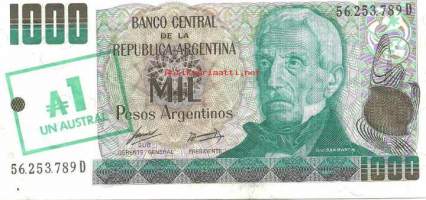 Argentiina 1000 Pesos Argentinos  1985 - seteli
