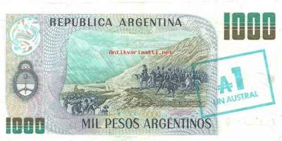 Argentiina 1000 Pesos Argentinos  1985 - seteli