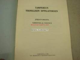 Tampereen Teknillisen Oppilaitoksen järjestysmuoto, tarkoitus ja tehtävä