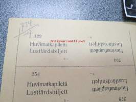 Huvimatkapiletti / Lustfärdsbiljett -painoarkki vuodelta 1917