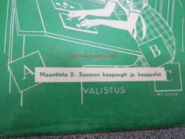 Opi leikkien palapeli maantiedon harjoitukseksi - laatinut Inkeri Laurinen - kuvitus Rudolf Koivu 2.M Suomen kaupungit ja kauppalat