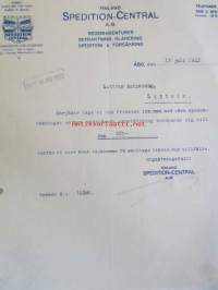 Finland Spedition-Central Ab, Turussa 13. juli 1923 -asiakirja