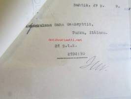 Kojonkulman Saha Osakeyhtiö, Turku 28. huhtikuuta 1939 -asiakirja