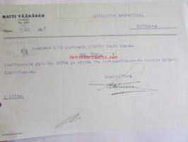 Matti Väänänen Viipuri 4/11 1927 -asiakirja