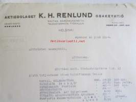 Aktiebolag K.H. Renlund Osakeyhtiö, Helsinki elokuun 16. 1924 -asiakirja