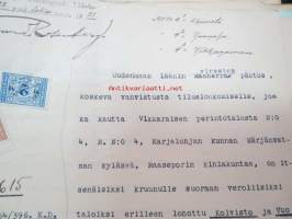 Vikaraisten tila, Härjanvatsan kylä, Karjalohja -asiakirjoja koskien tilaa ja taloa alkaen 1800-luvun alusta 1900-luvun alkupuolella, moninaisia asiioita