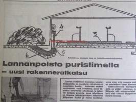 Koneviesti 1972 nr 5 -mm. Lannanpoisto puristimella, Pätkä pois ja peltoa lisää, Rivilannoitus perunaviljelyssä, Rehurobotti, Onko kyntö välttämätöntä?,