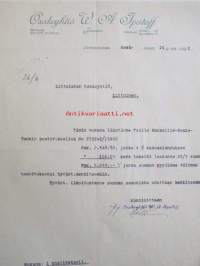 Osakeyhtiö W. A. Ipatoff, Joensuussa kesäkuun 21. 1922. -asiakirja