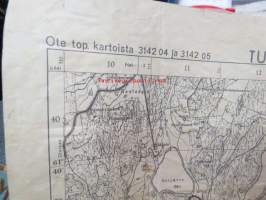 Tuukkala (Mikkeli) topografinen kartta 1:20 000, ote top. kartoista 3142 04 ja 3142 05 v. 1947/49